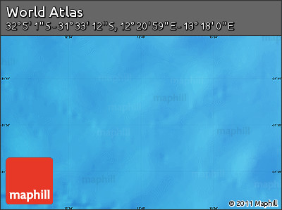 Physical Map of the Area around 31° 49' 7" S, 12° 49' 29" E