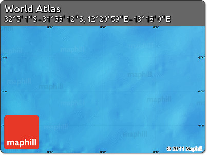 Physical Map of the Area around 31° 49' 7" S, 12° 49' 29" E