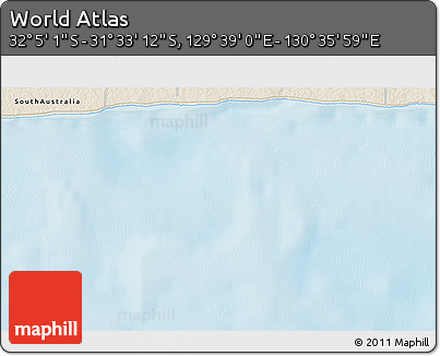 Shaded Relief 3D Map of the Area around 31° 49' 7" S, 130° 7' 30" E