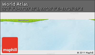 Physical Panoramic Map of the Area around 31° 49' 7" S, 130° 58' 29" E
