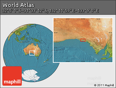 Satellite Location Map of the Area around 31° 49' 7" S, 132° 40' 30" E