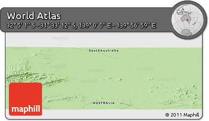 Political Panoramic Map of the Area around 31° 49' 7" S, 139° 28' 29" E