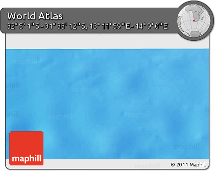 Physical 3D Map of the Area around 31° 49' 7" S, 13° 40' 30" E