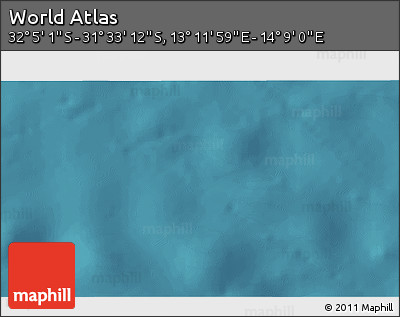 Satellite 3D Map of the Area around 31° 49' 7" S, 13° 40' 30" E