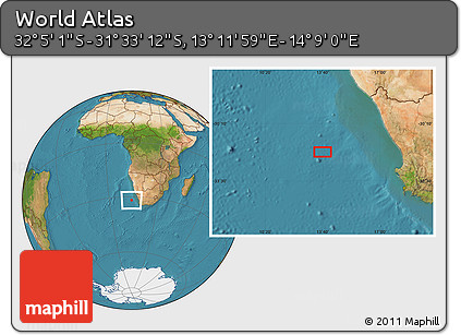 Satellite Location Map of the Area around 31° 49' 7" S, 13° 40' 30" E