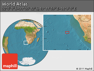 Satellite Location Map of the Area around 31° 49' 7" S, 13° 40' 30" E