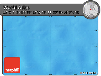 Physical Map of the Area around 31° 49' 7" S, 13° 40' 30" E