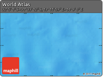Physical Map of the Area around 31° 49' 7" S, 13° 40' 30" E