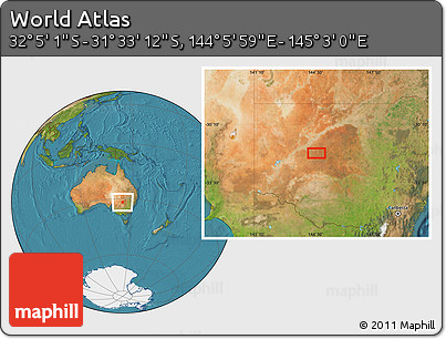 Satellite Location Map of the Area around 31° 49' 7" S, 144° 34' 29" E