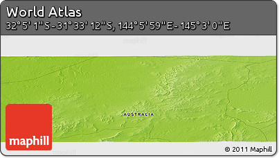 Physical Panoramic Map of the Area around 31° 49' 7" S, 144° 34' 29" E