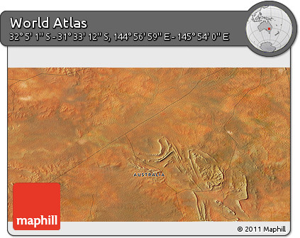 Satellite 3D Map of the Area around 31° 49' 7" S, 145° 25' 30" E