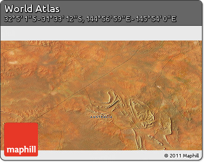 Satellite 3D Map of the Area around 31° 49' 7" S, 145° 25' 30" E