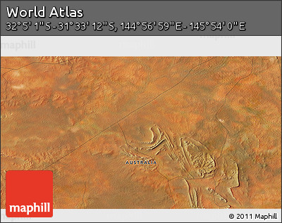 Satellite 3D Map of the Area around 31° 49' 7" S, 145° 25' 30" E