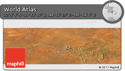 Satellite Panoramic Map of the Area around 31° 49' 7" S, 145° 25' 30" E