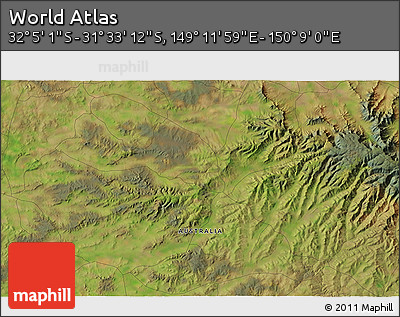 Satellite 3D Map of the Area around 31° 49' 7" S, 149° 40' 30" E