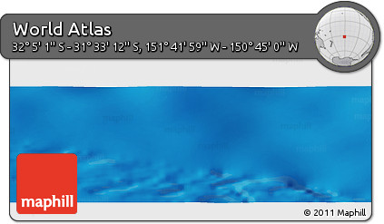 Physical Panoramic Map of the Area around 31° 49' 7" S, 151° 13' 29" W