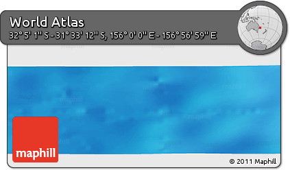 Physical Panoramic Map of the Area around 31° 49' 7" S, 156° 28' 29" E