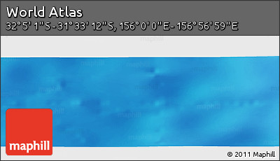 Physical Panoramic Map of the Area around 31° 49' 7" S, 156° 28' 29" E