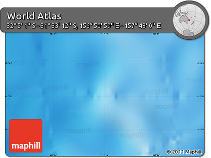 Physical Map of the Area around 31° 49' 7" S, 157° 19' 29" E