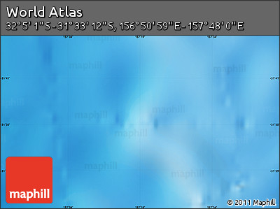 Physical Map of the Area around 31° 49' 7" S, 157° 19' 29" E