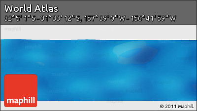 Physical Panoramic Map of the Area around 31° 49' 7" S, 157° 10' 30" W