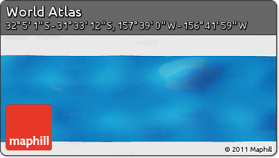 Shaded Relief Panoramic Map of the Area around 31° 49' 7" S, 157° 10' 30" W
