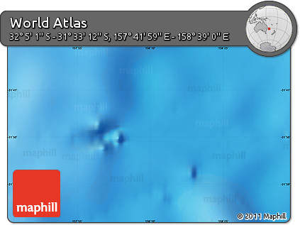 Physical Map of the Area around 31° 49' 7" S, 158° 10' 30" E