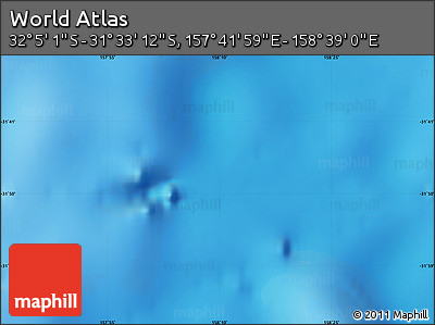 Physical Map of the Area around 31° 49' 7" S, 158° 10' 30" E