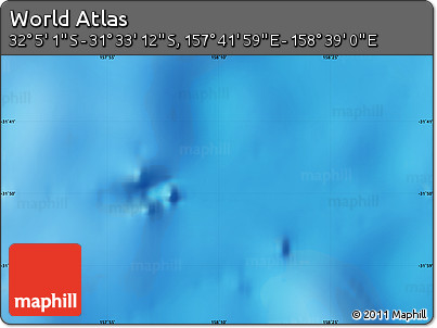 Physical Map of the Area around 31° 49' 7" S, 158° 10' 30" E