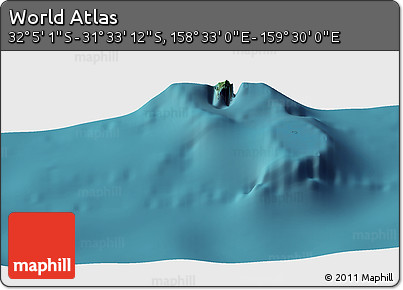 Satellite Panoramic Map of the Area around 31° 49' 7" S, 159° 1' 30" E