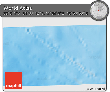 Shaded Relief 3D Map of the Area around 31° 49' 7" S, 15° 22' 30" E