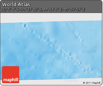 Shaded Relief 3D Map of the Area around 31° 49' 7" S, 15° 22' 30" E