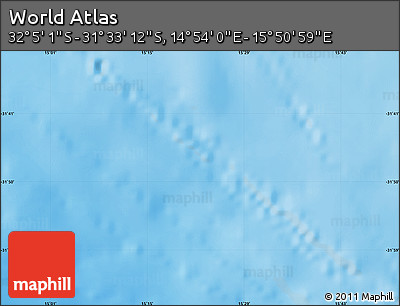 Physical Map of the Area around 31° 49' 7" S, 15° 22' 30" E
