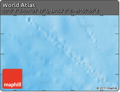 Physical Map of the Area around 31° 49' 7" S, 15° 22' 30" E