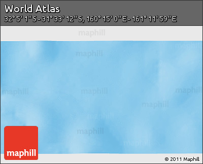 Physical 3D Map of the Area around 31° 49' 7" S, 160° 43' 29" E
