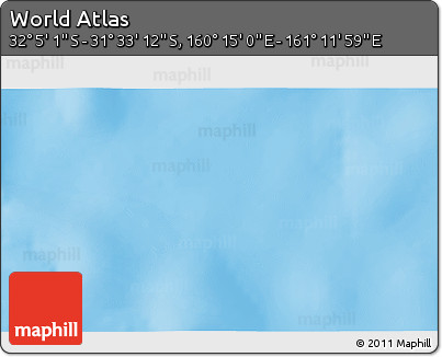 Physical 3D Map of the Area around 31° 49' 7" S, 160° 43' 29" E