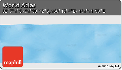 Physical Panoramic Map of the Area around 31° 49' 7" S, 160° 43' 29" E