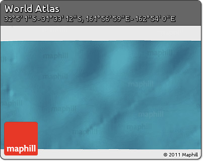 Satellite 3D Map of the Area around 31° 49' 7" S, 162° 25' 30" E