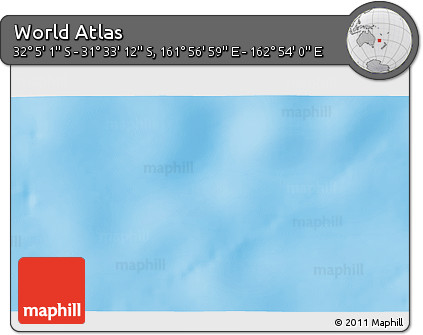 Shaded Relief 3D Map of the Area around 31° 49' 7" S, 162° 25' 30" E