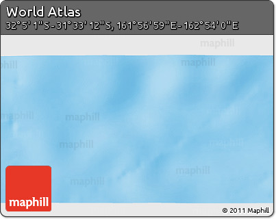 Shaded Relief 3D Map of the Area around 31° 49' 7" S, 162° 25' 30" E