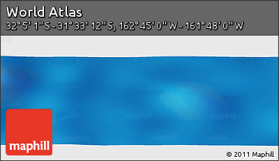 Physical Panoramic Map of the Area around 31° 49' 7" S, 162° 16' 30" W