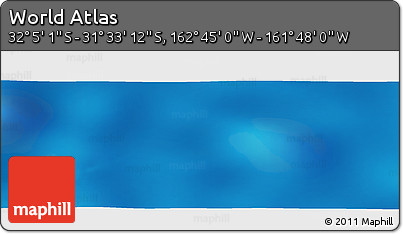 Physical Panoramic Map of the Area around 31° 49' 7" S, 162° 16' 30" W