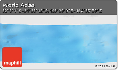 Shaded Relief Panoramic Map of the Area around 31° 49' 7" S, 164° 7' 30" E