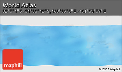Shaded Relief Panoramic Map of the Area around 31° 49' 7" S, 164° 7' 30" E