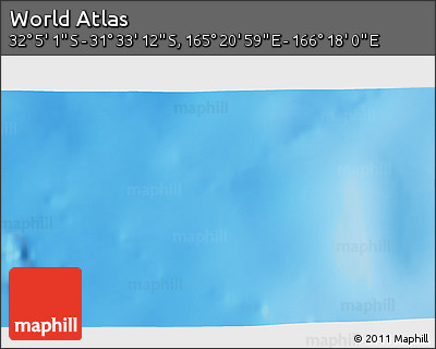 Physical 3D Map of the Area around 31° 49' 7" S, 165° 49' 29" E