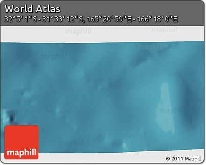 Satellite 3D Map of the Area around 31° 49' 7" S, 165° 49' 29" E