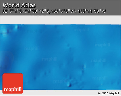 Physical 3D Map of the Area around 31° 49' 7" S, 165° 40' 30" W