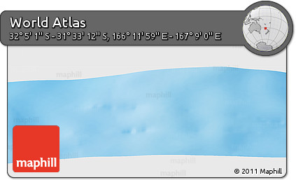 Physical Panoramic Map of the Area around 31° 49' 7" S, 166° 40' 30" E