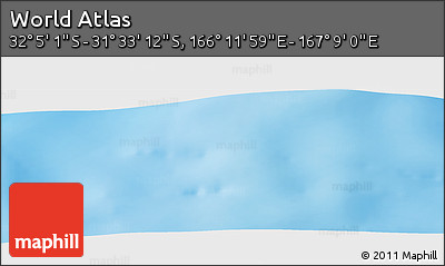 Physical Panoramic Map of the Area around 31° 49' 7" S, 166° 40' 30" E