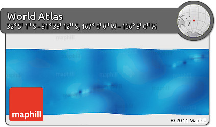 Physical Panoramic Map of the Area around 31° 49' 7" S, 166° 31' 30" W